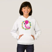 Niedlich Flamingo, Baby Flamingo, Bird, Blume Hoodie (Vorne ganz)