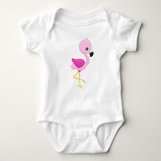 Niedlich Flamingo, Baby Flamingo, Pink Flamingo, B Baby Strampler (Vorderseite)