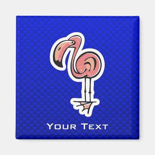 Niedlich Flamingo; blau Magnet (Vorne)