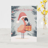 Niedlich Flamingo Christmas Card Karte (Gelbe Blume)