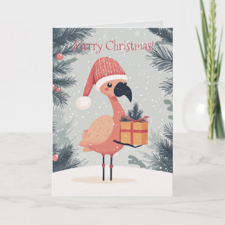 Niedlich Flamingo Christmas Card Karte