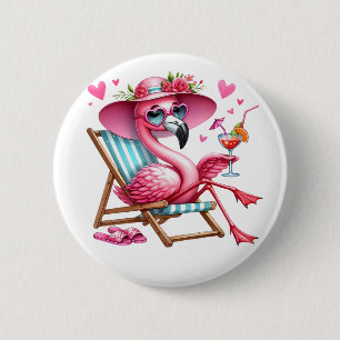 Niedlich Flamingo-Clipart Button