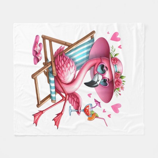 Niedlich Flamingo-Clipart Fleecedecke (Vorderseite (Horizontal))