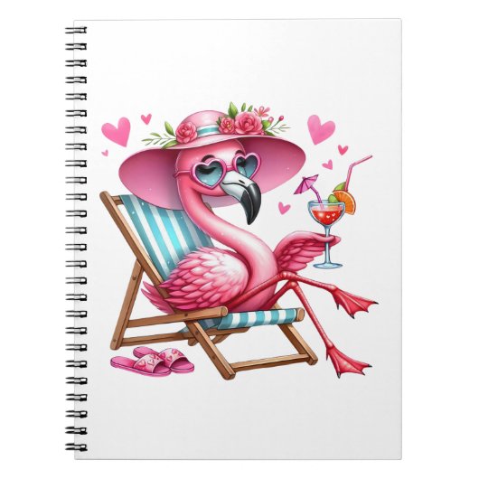Niedlich Flamingo-Clipart Notizblock (Vorderseite)