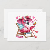 Niedlich Flamingo-Clipart Postkarte (Vorne/Hinten)
