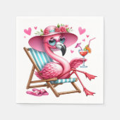 Niedlich Flamingo-Clipart Serviette (Vorderseite)