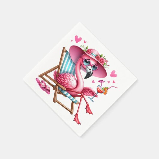 Niedlich Flamingo-Clipart Serviette (Ecke)