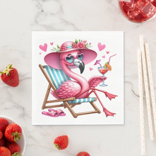 Niedlich Flamingo-Clipart Serviette (Beispiel)