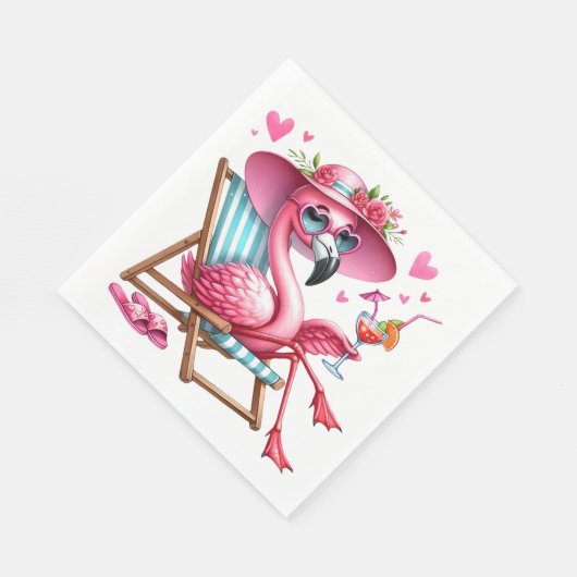 Niedlich Flamingo-Clipart Serviette (Ecke)
