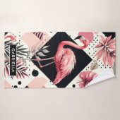 Niedlich Flamingo Geometric Badehandtuch (Badehandtuch)