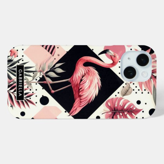 Niedlich Flamingo Geometric Case-Mate iPhone Hülle (Rückseite (Horizontal))
