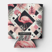 Niedlich Flamingo Geometric Dosenkühler (Vorderseite)