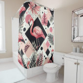 Niedlich Flamingo Geometric Duschvorhang (Beispiel)