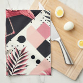 Niedlich Flamingo Geometric Geschirrtuch (Viertel Falte)