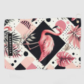 Niedlich Flamingo Geometric Golfhandtuch (Horizontal)