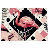Niedlich Flamingo Geometric Große Geschenktüte (Vorderseite)