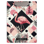 Niedlich Flamingo Geometric Klemmbrett (Vorderseite)