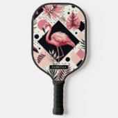 Niedlich Flamingo Geometric Pickleball Schläger (Rückseite)