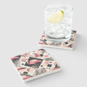 Niedlich Flamingo Geometric Steinuntersetzer (Seitenansicht)