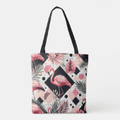 Niedlich Flamingo Geometric Tasche (Rückseite)