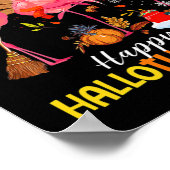 Niedlich Flamingo Hallo Thanksmas Happy Halloween Poster (Ecke)