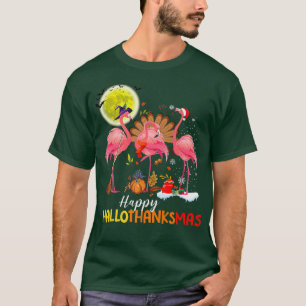 Niedlich Flamingo Hallo Thanksmas Happy Halloween T-Shirt
