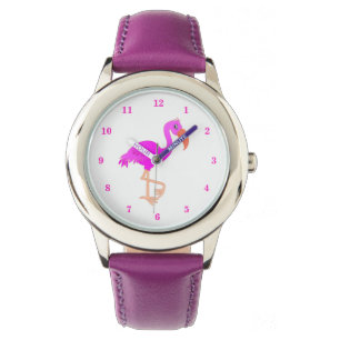 Niedlich Flamingo - Happy - Armbanduhr