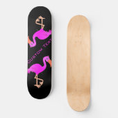 Niedlich Flamingo - Happy - Fügen Sie Ihren Text / Skateboard (Vorderseite)