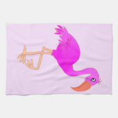 Niedlich Flamingo - Happy Geschirrtuch (Horizontal)