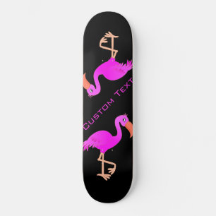 Niedlich Flamingo - Happy - Hinzufügen von Text / Skateboard
