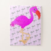 Niedlich Flamingo - Happy - Puzzle (Vertikal)