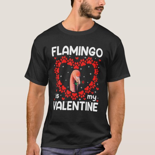 Niedlich Flamingo ist mein Valentiner Herztier Lov T-Shirt (Vorderseite)