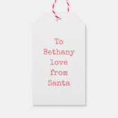 Niedlich Flamingo Kindername Liebe Weihnachten Geschenkanhänger (Rückseite)