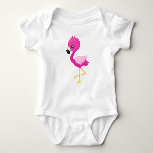 Niedlich Flamingo, Kleiner Flamingo, rosa Flamingo Baby Strampler (Vorderseite)