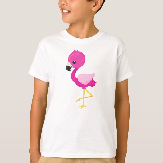 Niedlich Flamingo, Kleiner Flamingo, rosa Flamingo T-Shirt (Vorderseite)