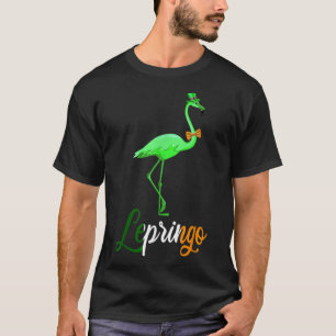 Niedlich Flamingo Lepringo Hat Wearing St Patricks T-Shirt