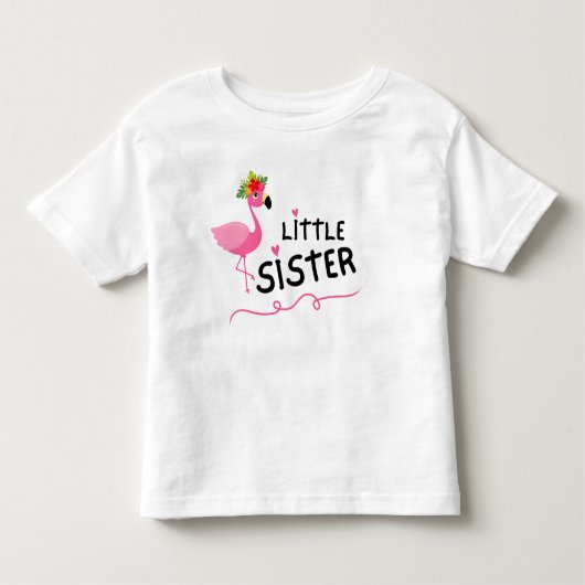 Niedlich Flamingo Little Sister Kleinkind T-shirt (Vorderseite)