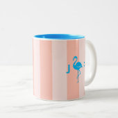 Niedlich Flamingo | Monogramm-Initialen Minimalist Zweifarbige Tasse (VorderseiteRechts)