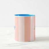 Niedlich Flamingo | Monogramm-Initialen Minimalist Zweifarbige Tasse (Mittel)