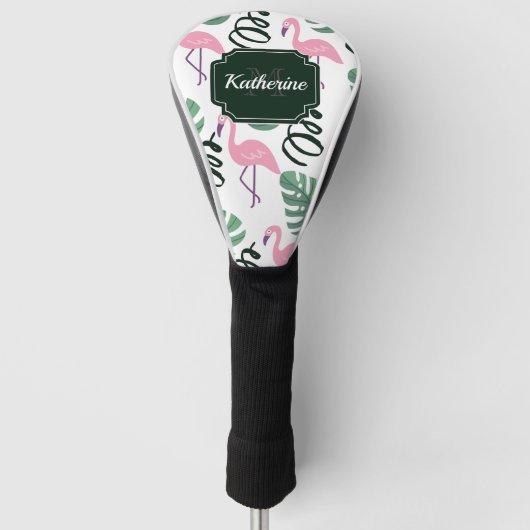 Niedlich Flamingo Muster Golf Headcover (Vorderseite)