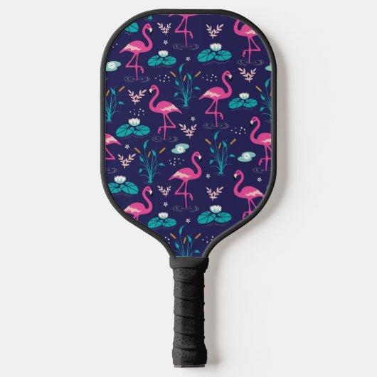 Niedlich Flamingo Nahtloses Muster Pickleball Schläger (Vorderseite)