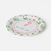 Niedlich Flamingo Party Pappteller (Schrägansicht)