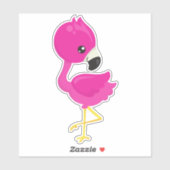 Niedlich Flamingo, Pink Flamingo, Baby Flamingo, B Aufkleber (Blatt)