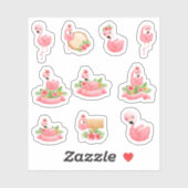 Niedlich Flamingo Stickers Aufkleber (Blatt)