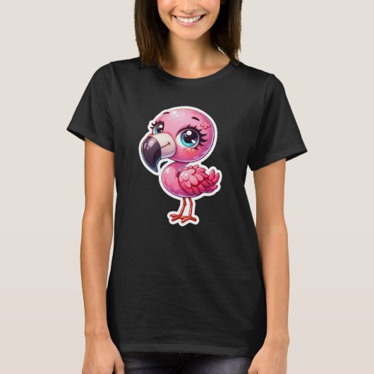Niedlich Flamingo T-Shirt (Vorderseite)