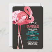 Niedlich Flamingo Tropical Let's Flamingle Geburts Einladung (Vorderseite)
