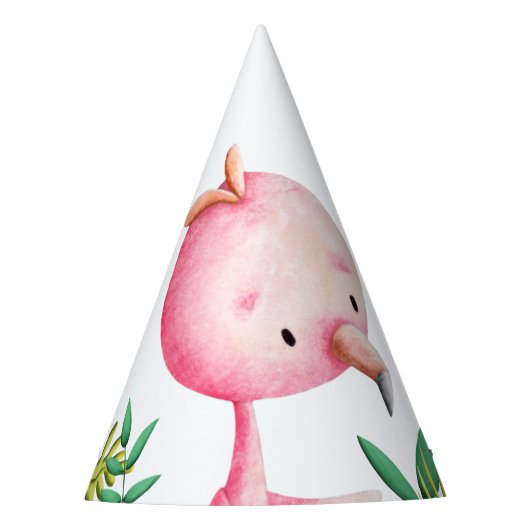 Niedlich Flamingo Tropical Partyhütchen (Vorderseite)