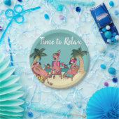 Niedlich Flamingo Tropical Vacation | Zeit zum Ent Pappteller (Party)