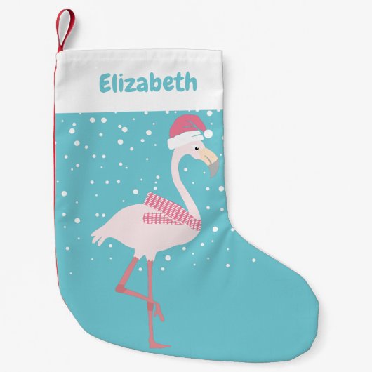 Niedlich Flamingo Weihnachten Kleiner Weihnachtsstrumpf (Vorderseite)