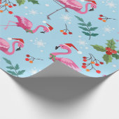 Niedlich Flamingo Weihnachtsmuster Wrapping Paper Geschenkpapier (Ecke)